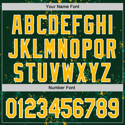 Custom Green Gold Kelly Green-White Fragment Pattern Bomber Full-Snap Varsity Letterman Hoodie Jacket