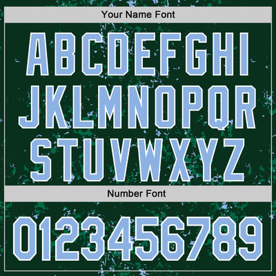 Custom Green Light Blue Kelly Green-White Fragment Pattern Bomber Full-Snap Varsity Letterman Hoodie Jacket