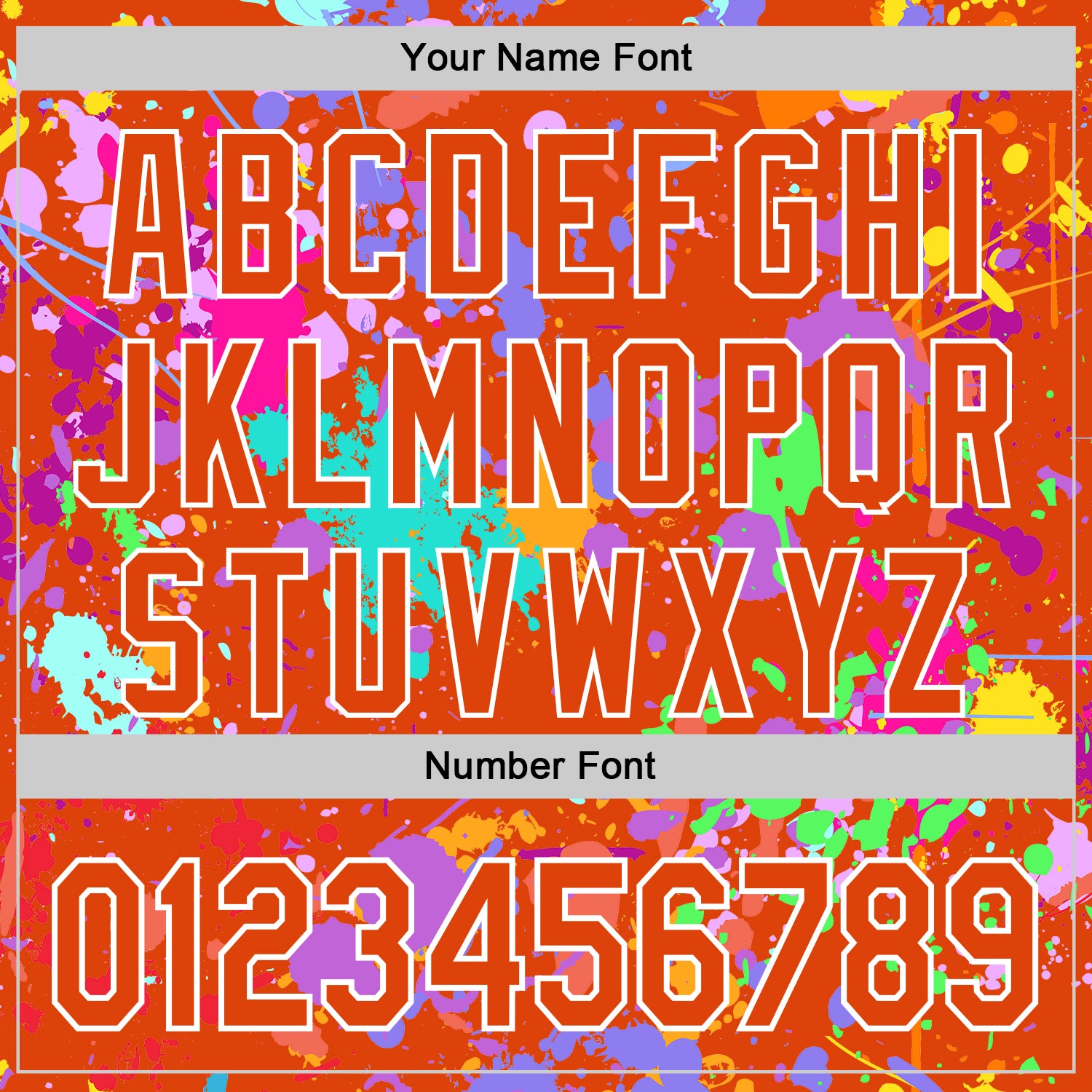 Custom Graffiti Pattern Orange-White Splash Bomber Full-Snap Varsity Letterman Hoodie Jacket