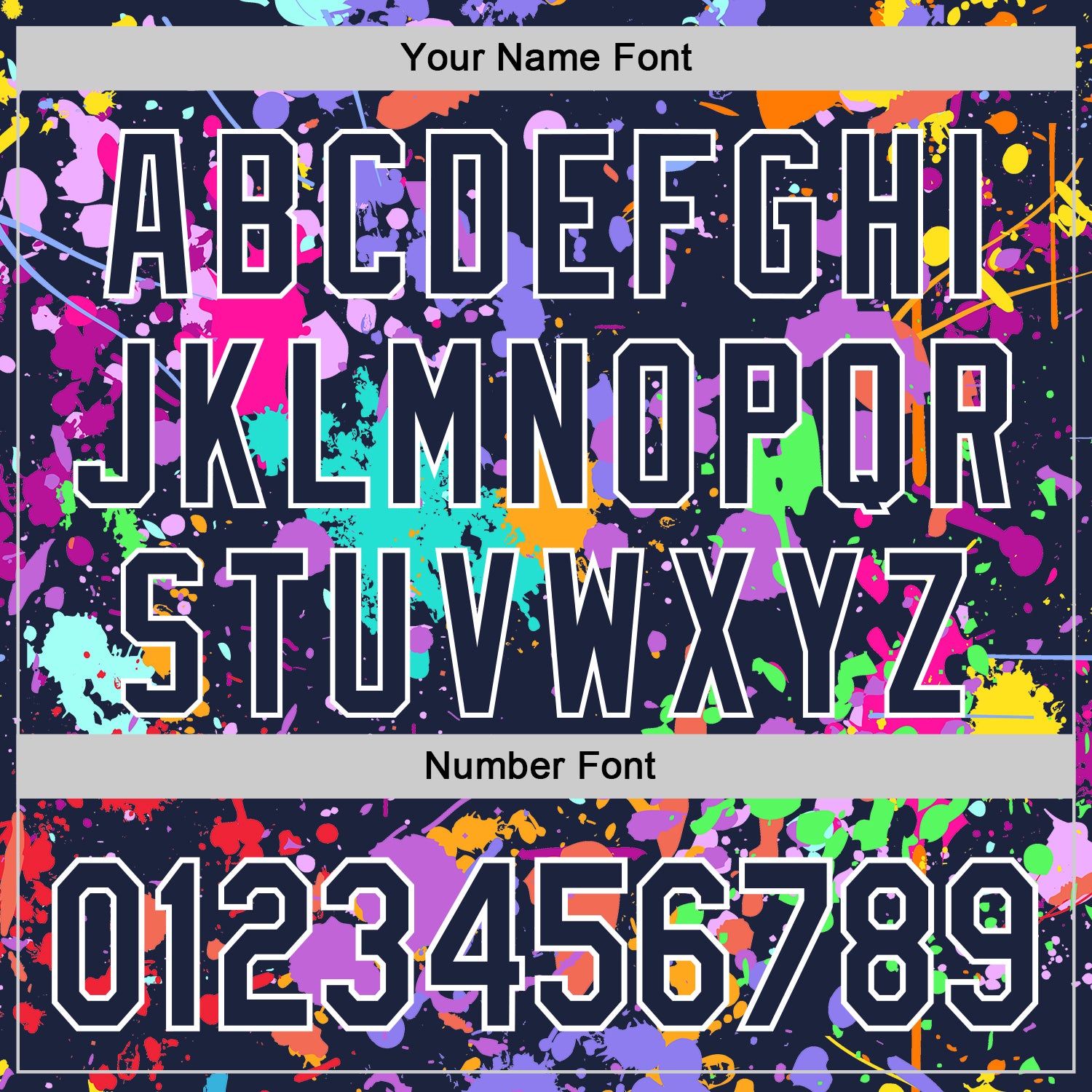 Custom Graffiti Pattern Navy-White Splash Bomber Full-Snap Varsity Letterman Hoodie Jacket