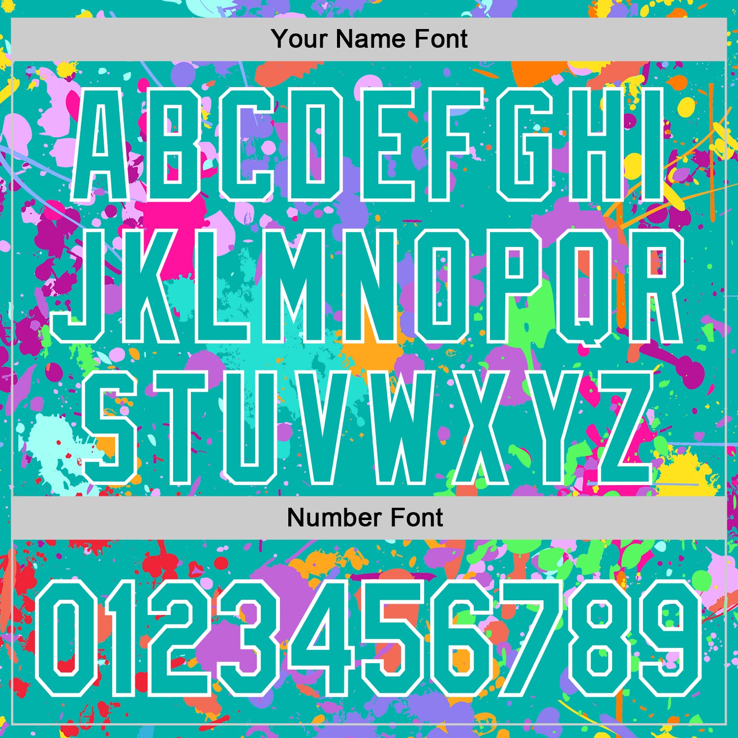 Custom Graffiti Pattern Aqua-White Splash Bomber Full-Snap Varsity Letterman Hoodie Jacket