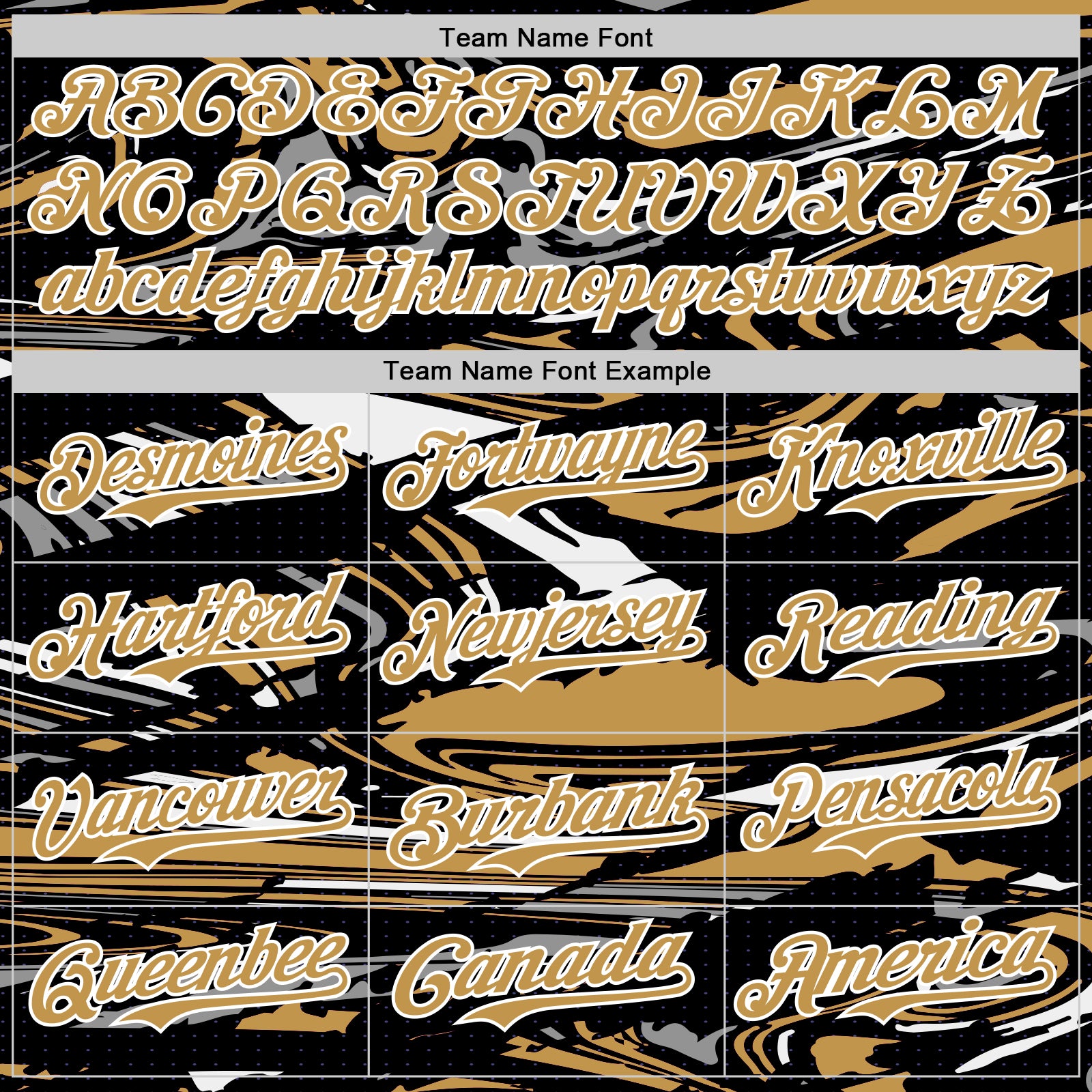 Custom Figure Old Gold Black-White Fluid Pattern Bomber Full-Snap Varsity Letterman Hoodie Jacket