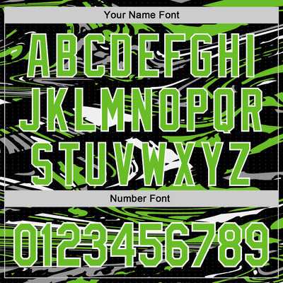 Custom Figure Aurora Green Black-White Fluid Pattern Bomber Full-Snap Varsity Letterman Hoodie Jacket