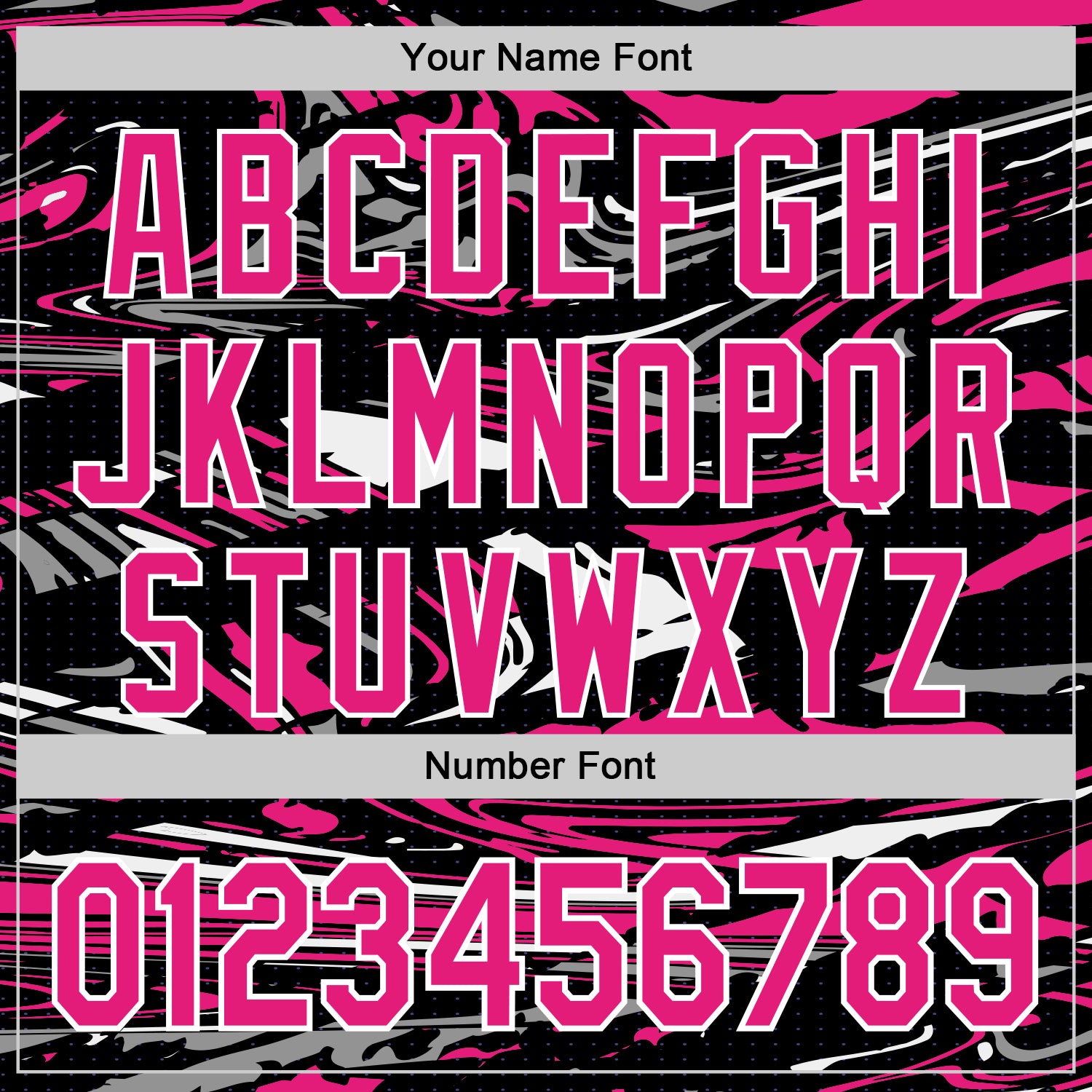 Custom Figure Hot Pink Black-White Fluid Pattern Bomber Full-Snap Varsity Letterman Hoodie Jacket