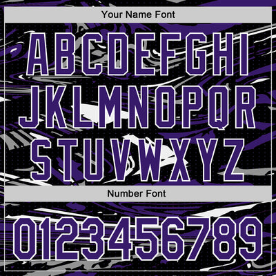 Custom Figure Purple Black-White Fluid Pattern Bomber Full-Snap Varsity Letterman Hoodie Jacket