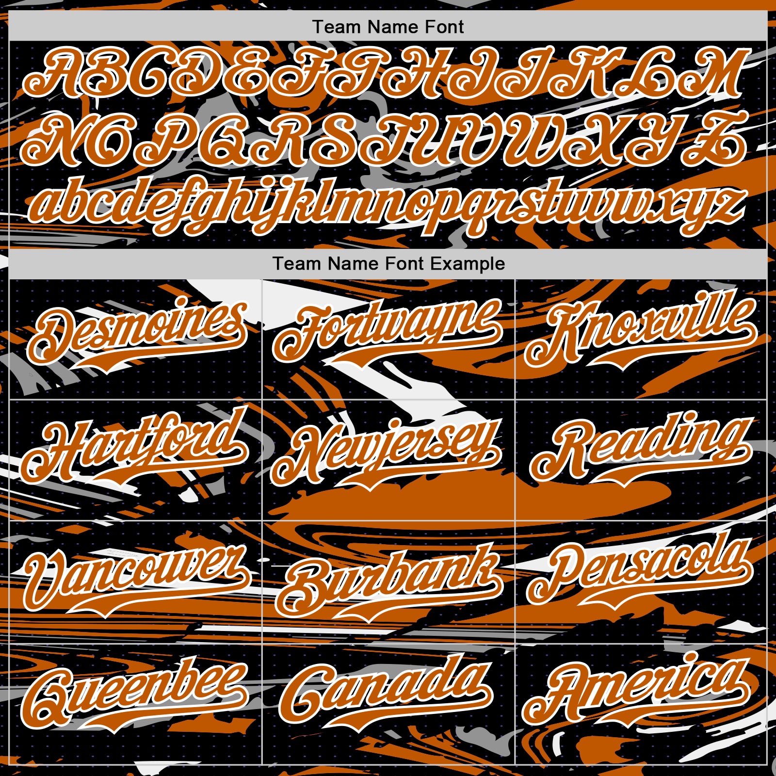 Custom Figure Texas Orange Black-White Fluid Pattern Bomber Full-Snap Varsity Letterman Hoodie Jacket