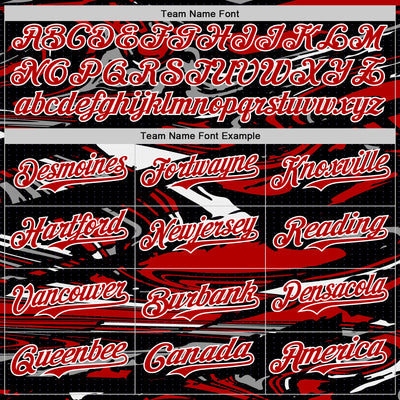 Custom Figure Red Black-White Fluid Pattern Bomber Full-Snap Varsity Letterman Hoodie Jacket