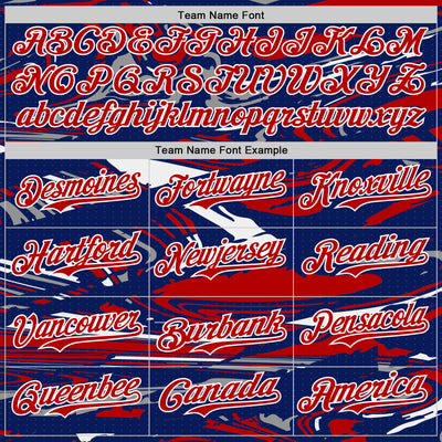 Custom Figure Red Royal-White Fluid Pattern Bomber Full-Snap Varsity Letterman Hoodie Jacket