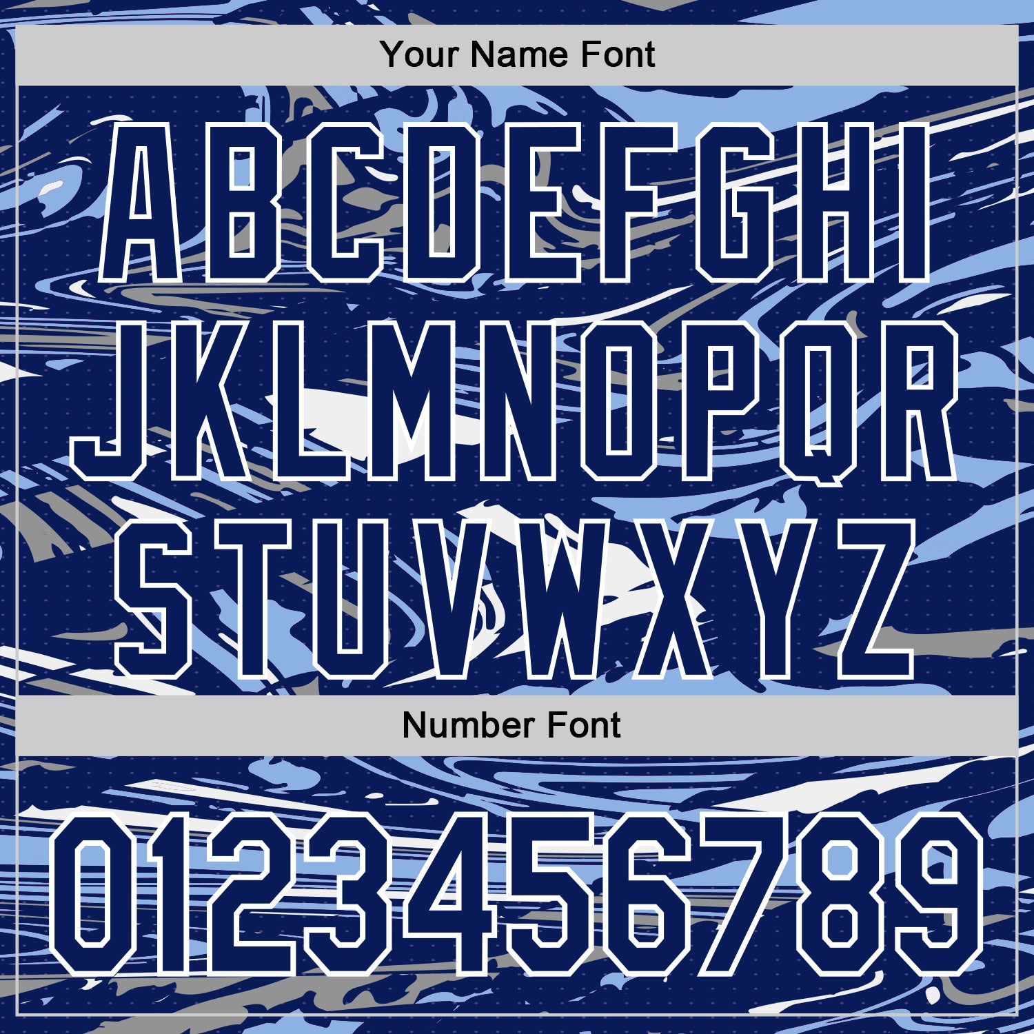 Custom Figure Royal Light Blue-White Fluid Pattern Bomber Full-Snap Varsity Letterman Hoodie Jacket