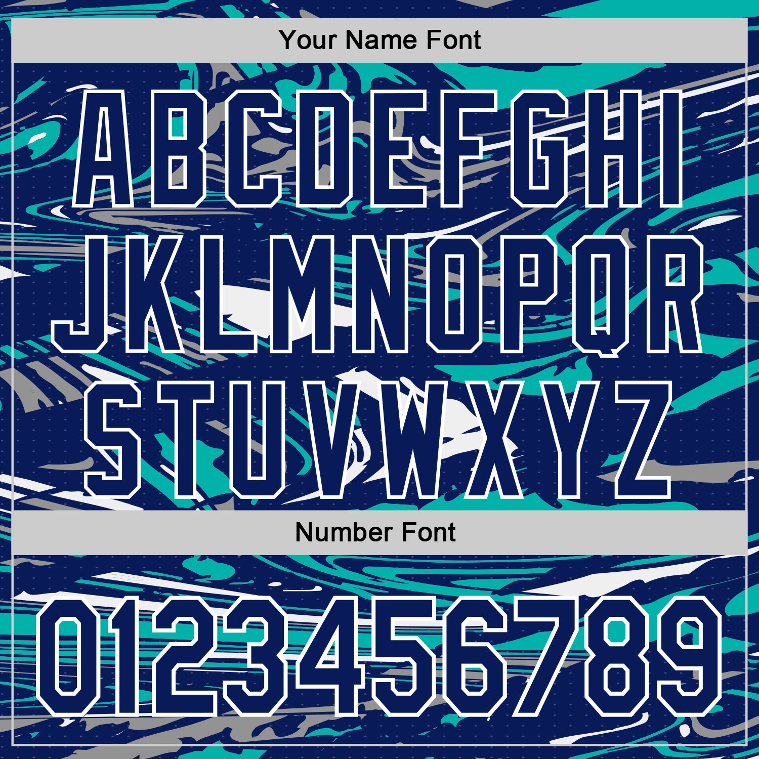 Custom Figure Royal Aqua-White Fluid Pattern Bomber Full-Snap Varsity Letterman Hoodie Jacket