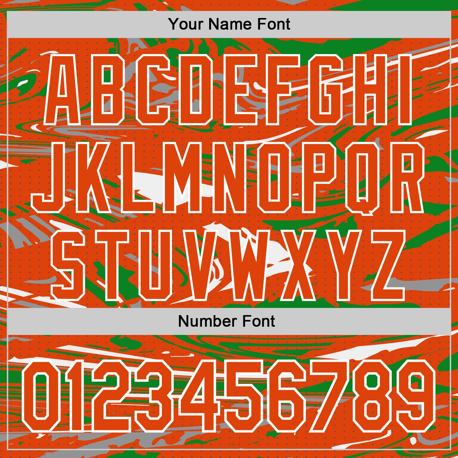 Custom Figure Orange Grass Green-White Fluid Pattern Bomber Full-Snap Varsity Letterman Hoodie Jacket