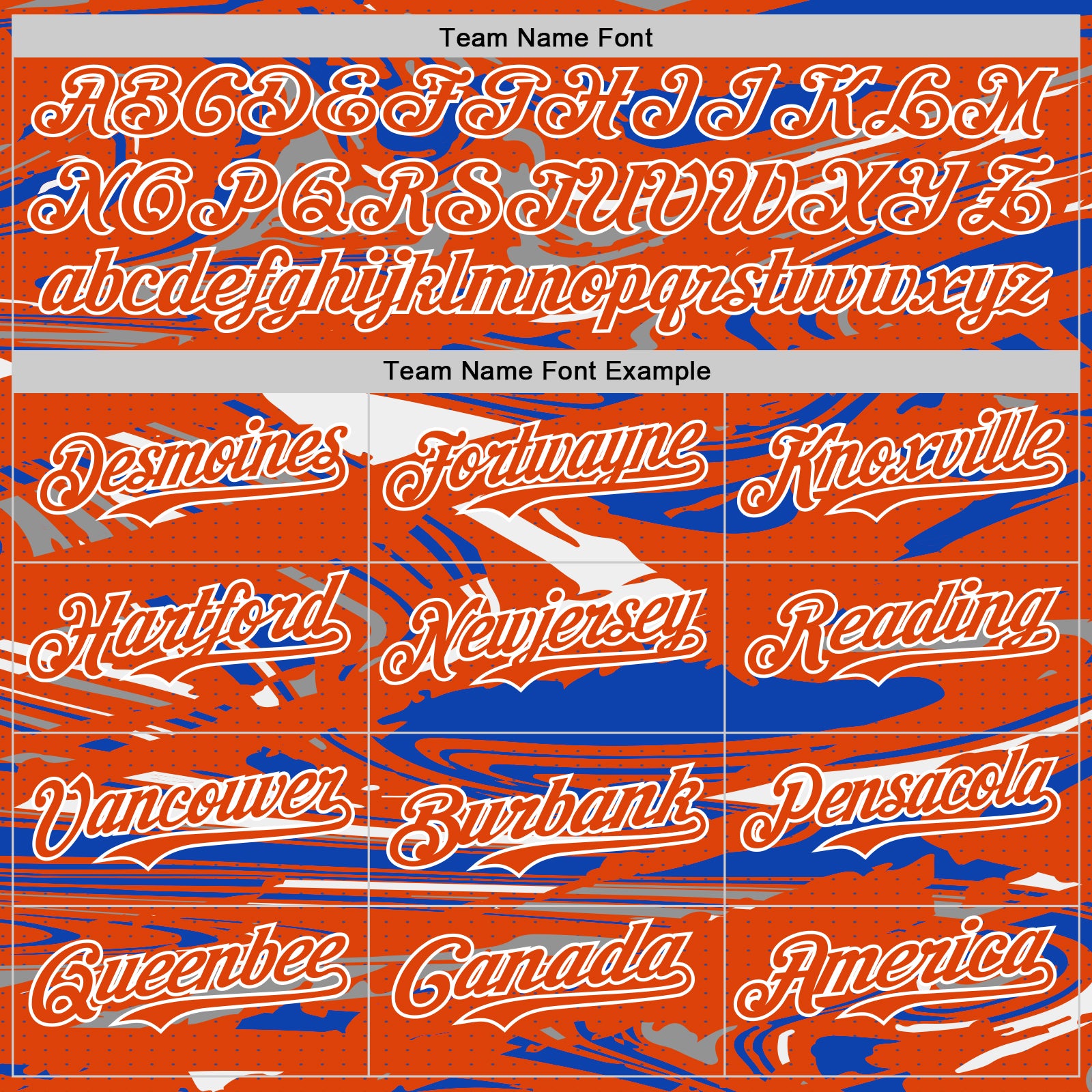 Custom Figure Orange Thunder Blue-White Fluid Pattern Bomber Full-Snap Varsity Letterman Hoodie Jacket