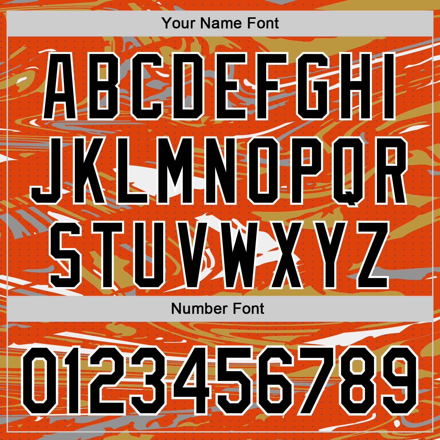 Custom Figure Black Orange Old Gold-White Fluid Pattern Bomber Full-Snap Varsity Letterman Hoodie Jacket