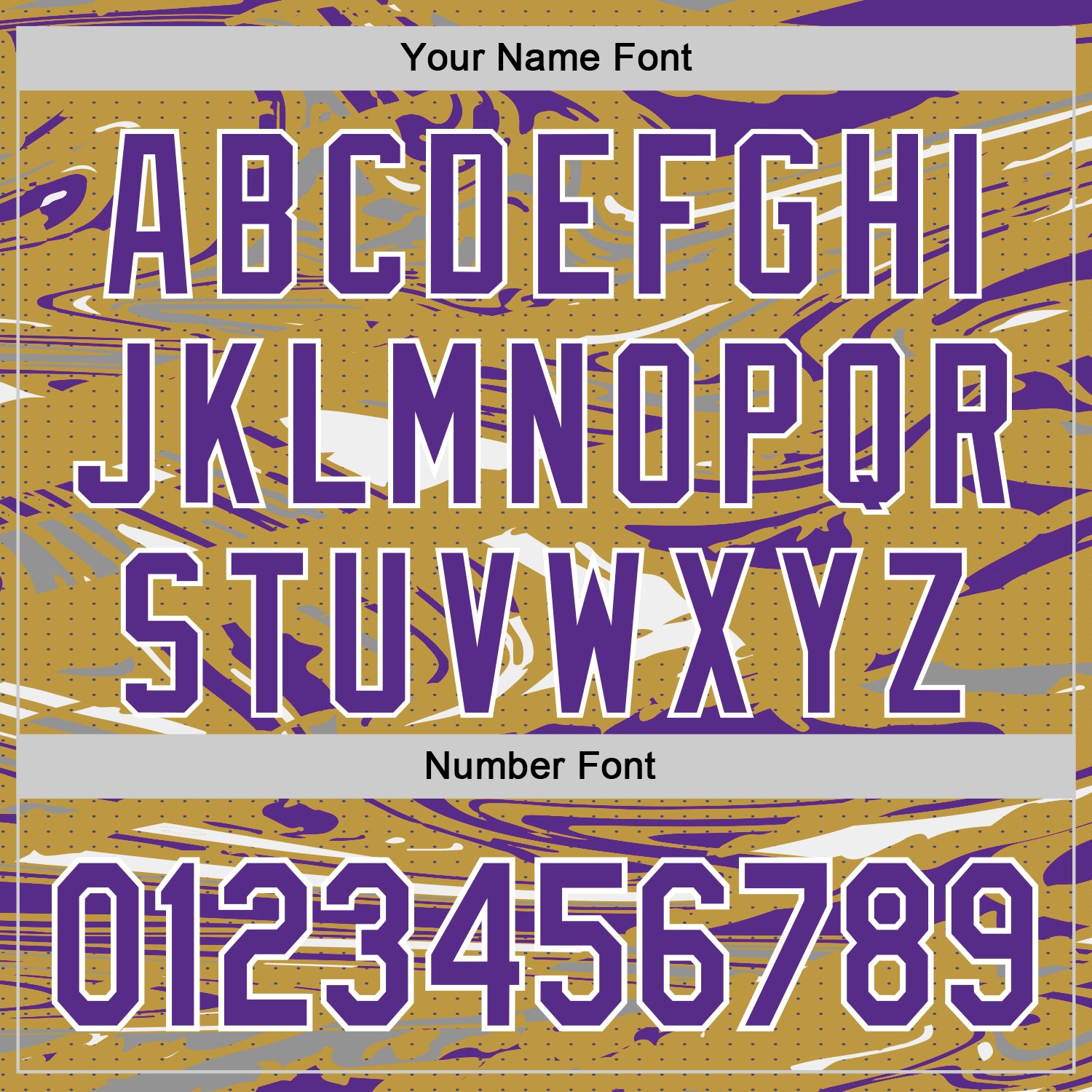 Custom Figure Purple Old Gold-White Fluid Pattern Bomber Full-Snap Varsity Letterman Hoodie Jacket