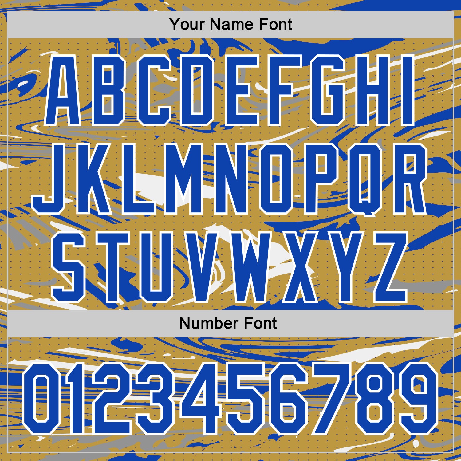 Custom Figure Thunder Blue Old Gold Black-White Fluid Pattern Bomber Full-Snap Varsity Letterman Hoodie Jacket