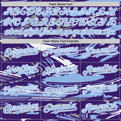 Custom Figure Light Blue Purple-White Fluid Pattern Bomber Full-Snap Varsity Letterman Hoodie Jacket