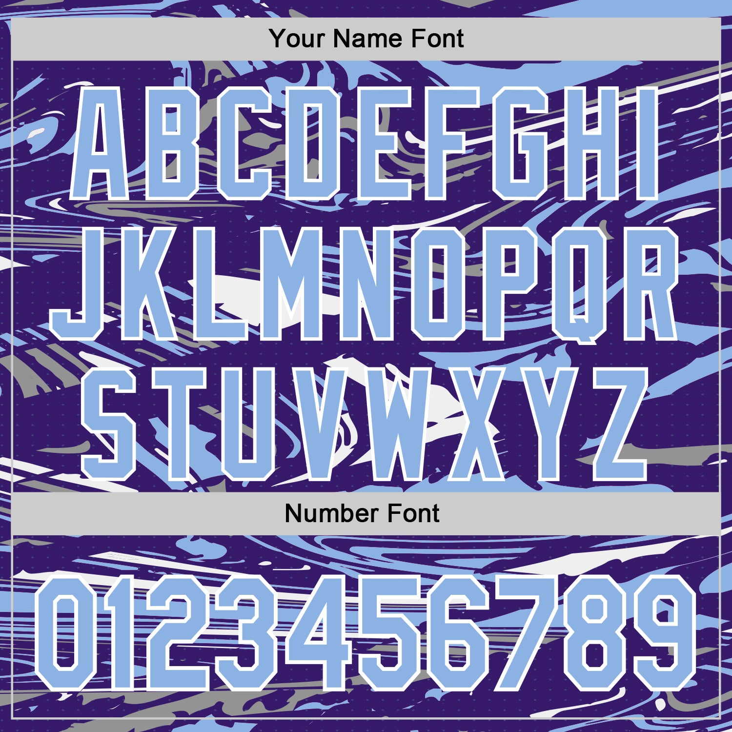 Custom Figure Light Blue Purple-White Fluid Pattern Bomber Full-Snap Varsity Letterman Hoodie Jacket