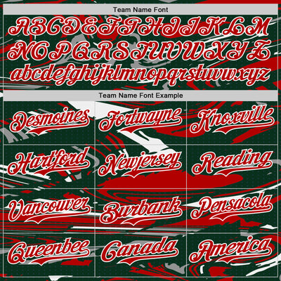 Custom Figure Red Green-White Fluid Pattern Bomber Full-Snap Varsity Letterman Hoodie Jacket