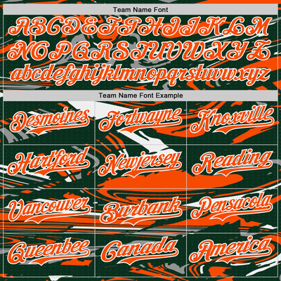 Custom Figure Orange Green-White Fluid Pattern Bomber Full-Snap Varsity Letterman Hoodie Jacket