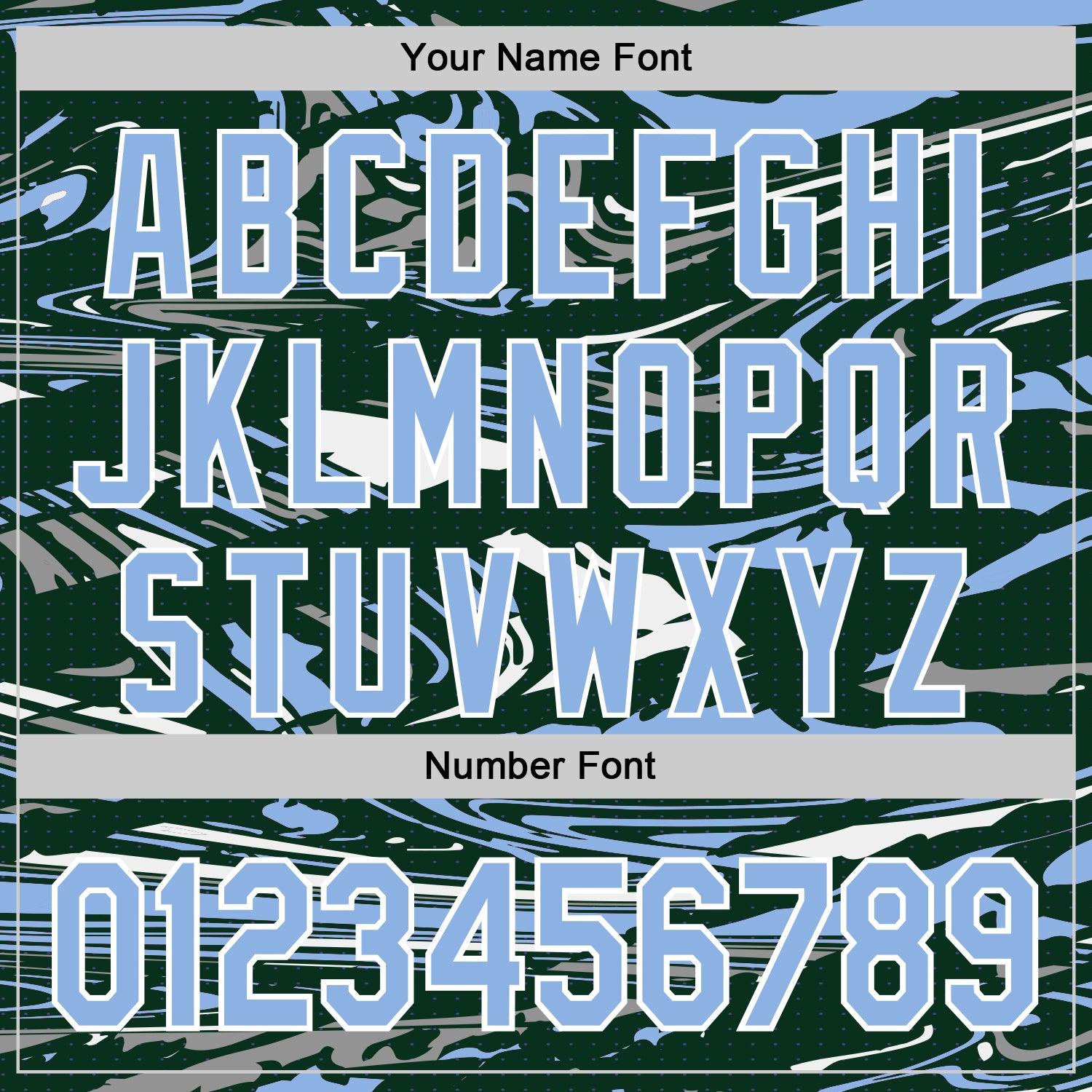 Custom Figure Light Blue Green-White Fluid Pattern Bomber Full-Snap Varsity Letterman Hoodie Jacket