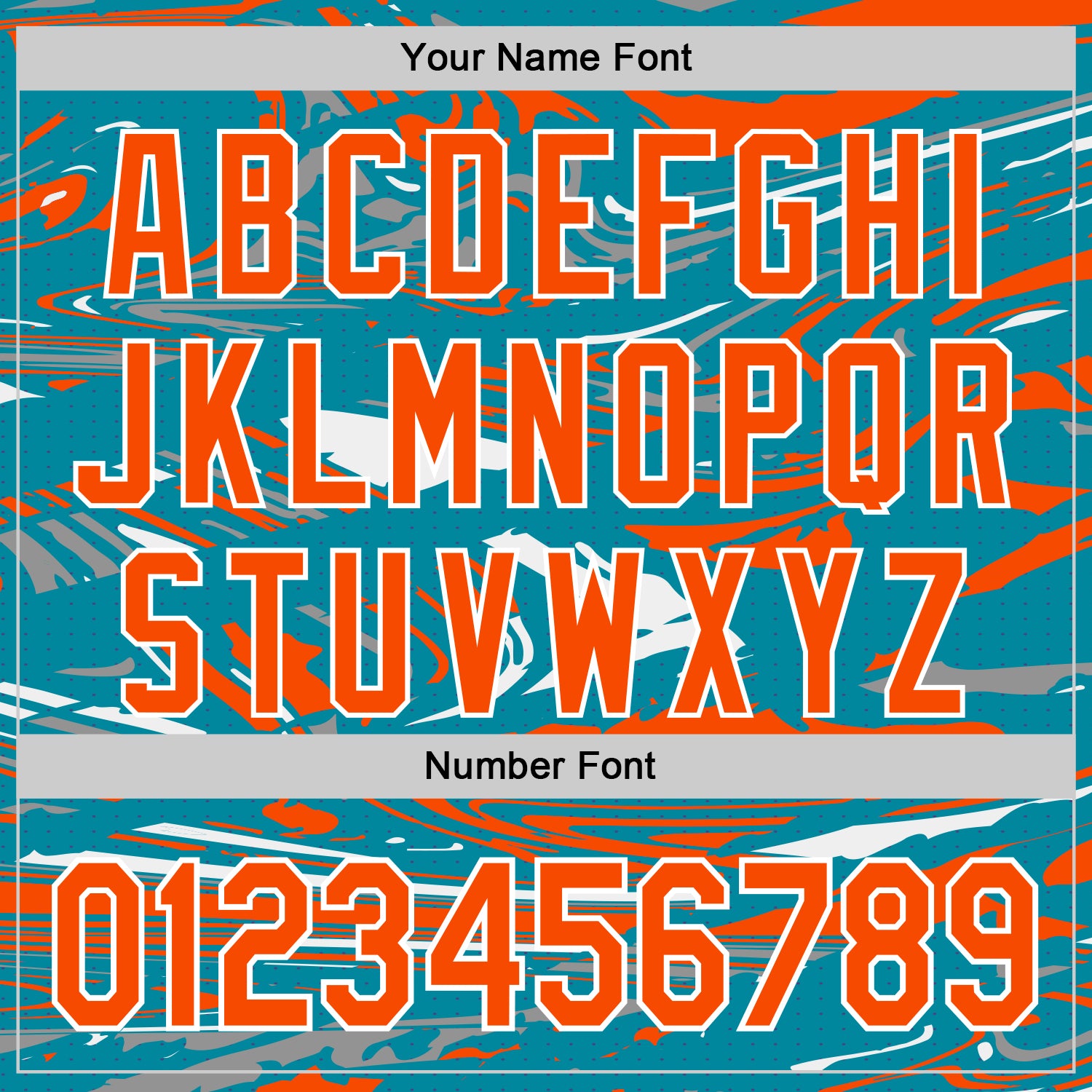 Custom Figure Orange Teal-White Fluid Pattern Bomber Full-Snap Varsity Letterman Hoodie Jacket