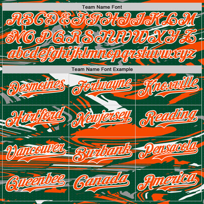 Custom Figure Orange Kelly Green-White Fluid Pattern Bomber Full-Snap Varsity Letterman Hoodie Jacket