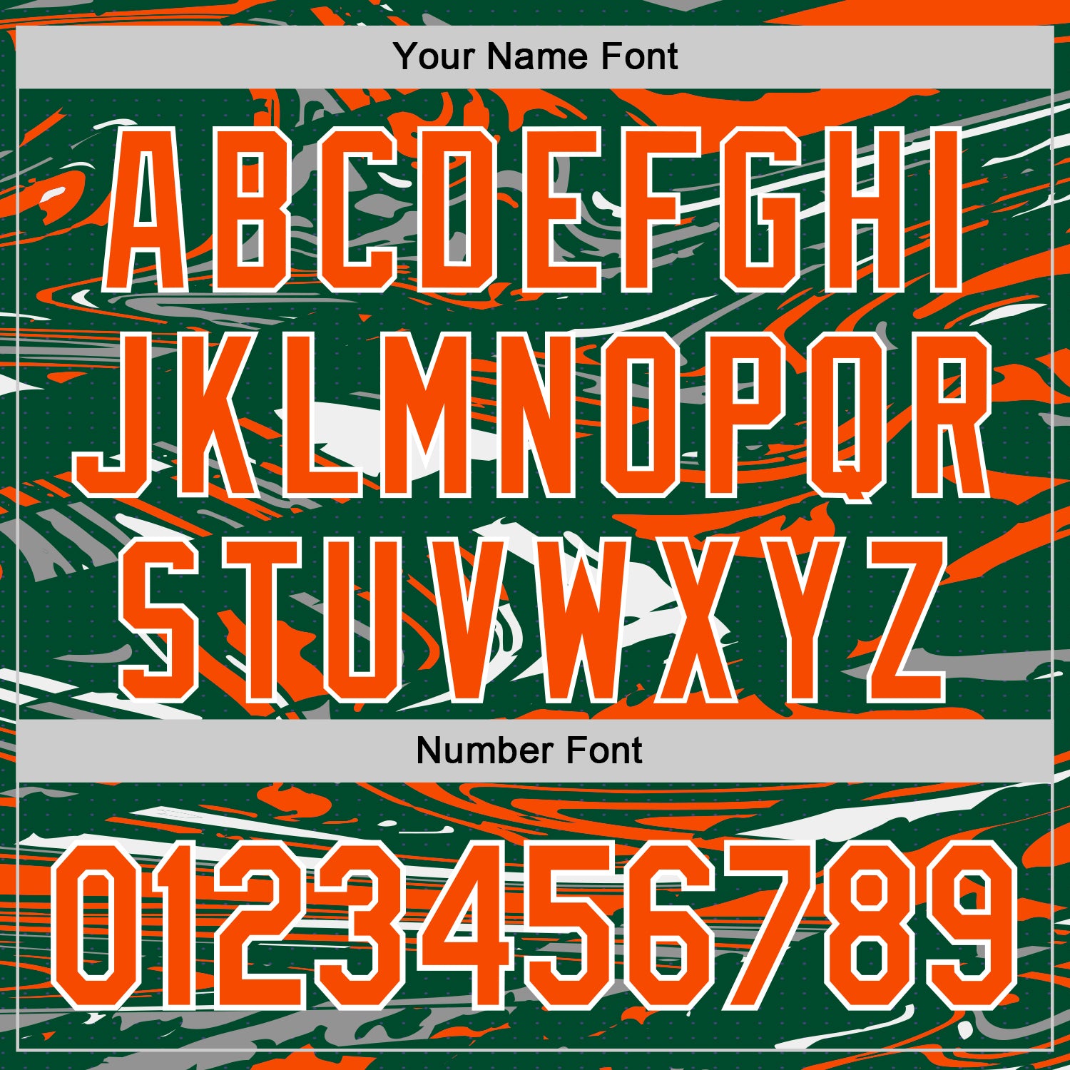 Custom Figure Orange Kelly Green-White Fluid Pattern Bomber Full-Snap Varsity Letterman Hoodie Jacket