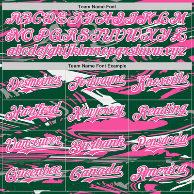 Custom Figure Pink Kelly Green-White Fluid Pattern Bomber Full-Snap Varsity Letterman Hoodie Jacket