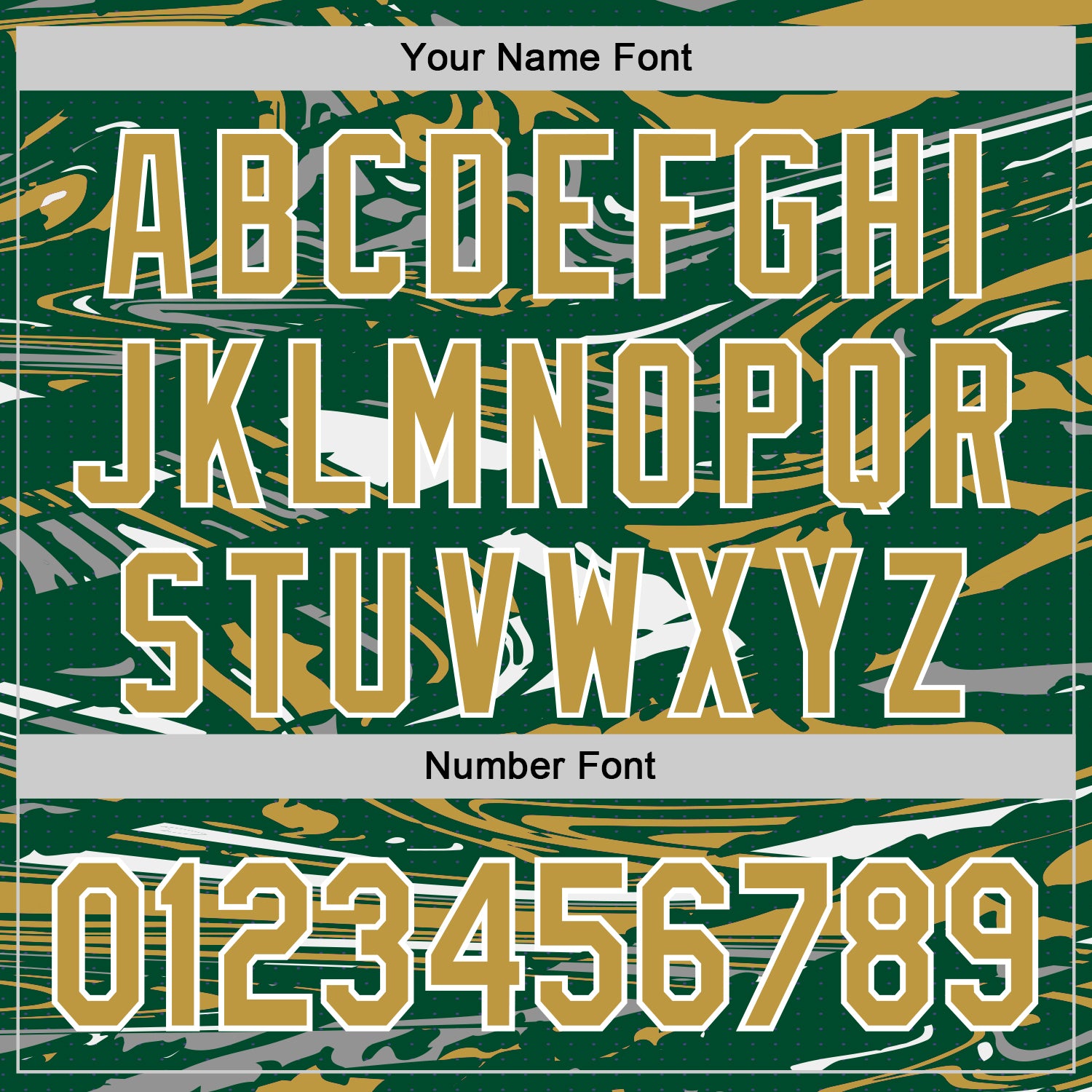 Custom Figure Old Gold Kelly Green-White Fluid Pattern Bomber Full-Snap Varsity Letterman Hoodie Jacket