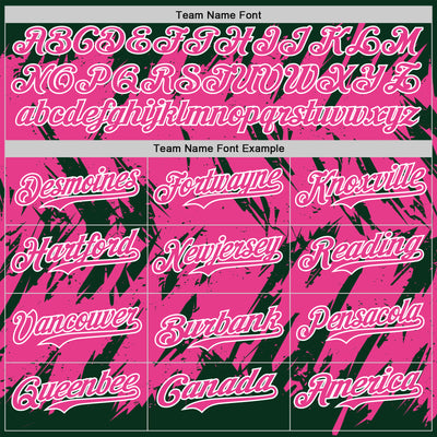 Custom Green Pink-White Abstract Sharp Shape Fragment Pattern Bomber Full-Snap Varsity Letterman Hoodie Jacket