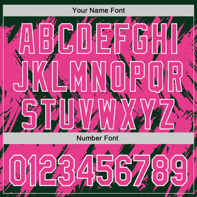 Custom Green Pink-White Abstract Sharp Shape Fragment Pattern Bomber Full-Snap Varsity Letterman Hoodie Jacket