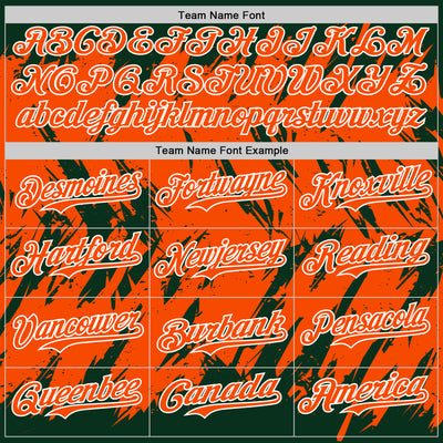 Custom Green Orange-White Abstract Sharp Shape Fragment Pattern Bomber Full-Snap Varsity Letterman Hoodie Jacket