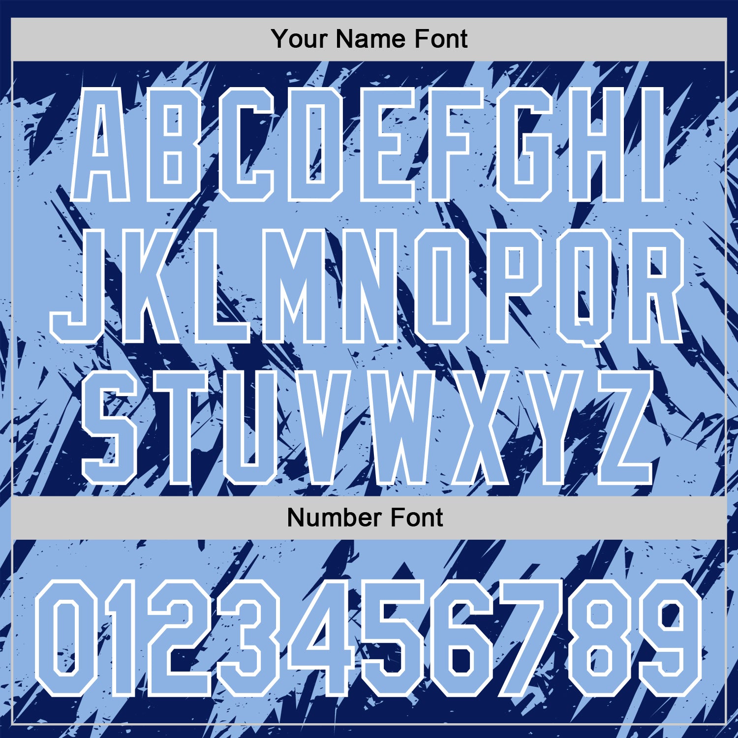 Custom Royal Light Blue-White Abstract Sharp Shape Fragment Pattern Bomber Full-Snap Varsity Letterman Hoodie Jacket