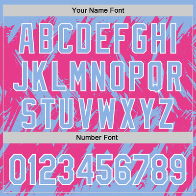 Custom Light Blue Pink-White Abstract Sharp Shape Fragment Pattern Bomber Full-Snap Varsity Letterman Hoodie Jacket