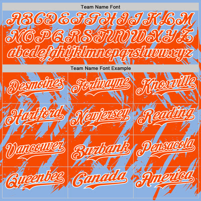 Custom Light Blue Orange-White Abstract Sharp Shape Fragment Pattern Bomber Full-Snap Varsity Letterman Hoodie Jacket