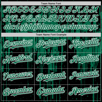 Custom Black Kelly Green-White Dripping Splatter Bomber Full-Snap Varsity Letterman Hoodie Jacket