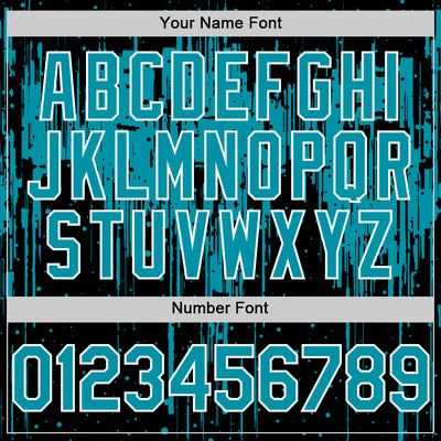 Custom Black Teal-White Dripping Splatter Bomber Full-Snap Varsity Letterman Hoodie Jacket