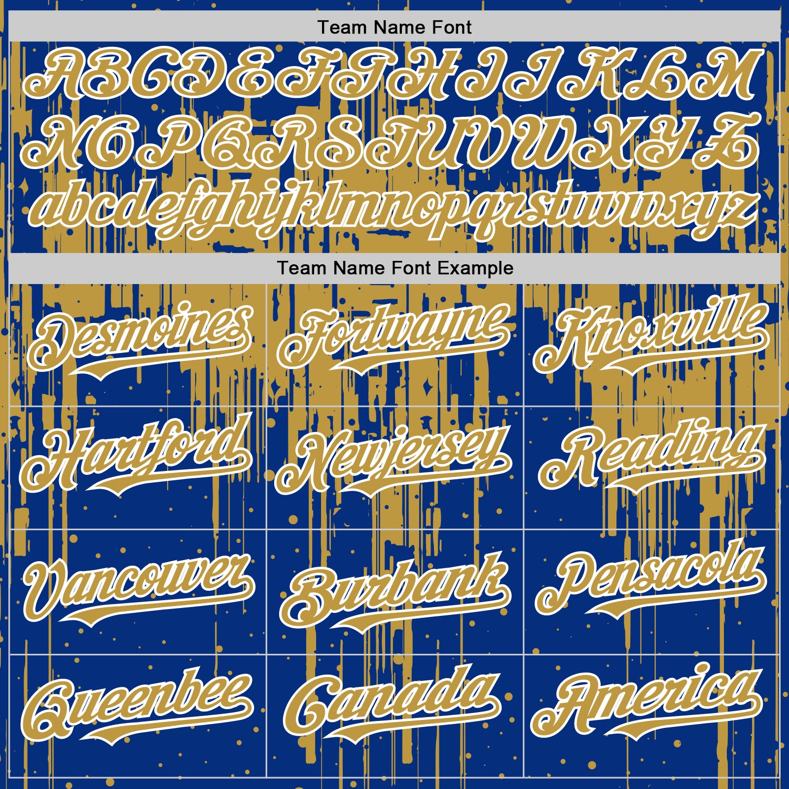 Custom Royal Old Gold-White Dripping Splatter Bomber Full-Snap Varsity Letterman Hoodie Jacket