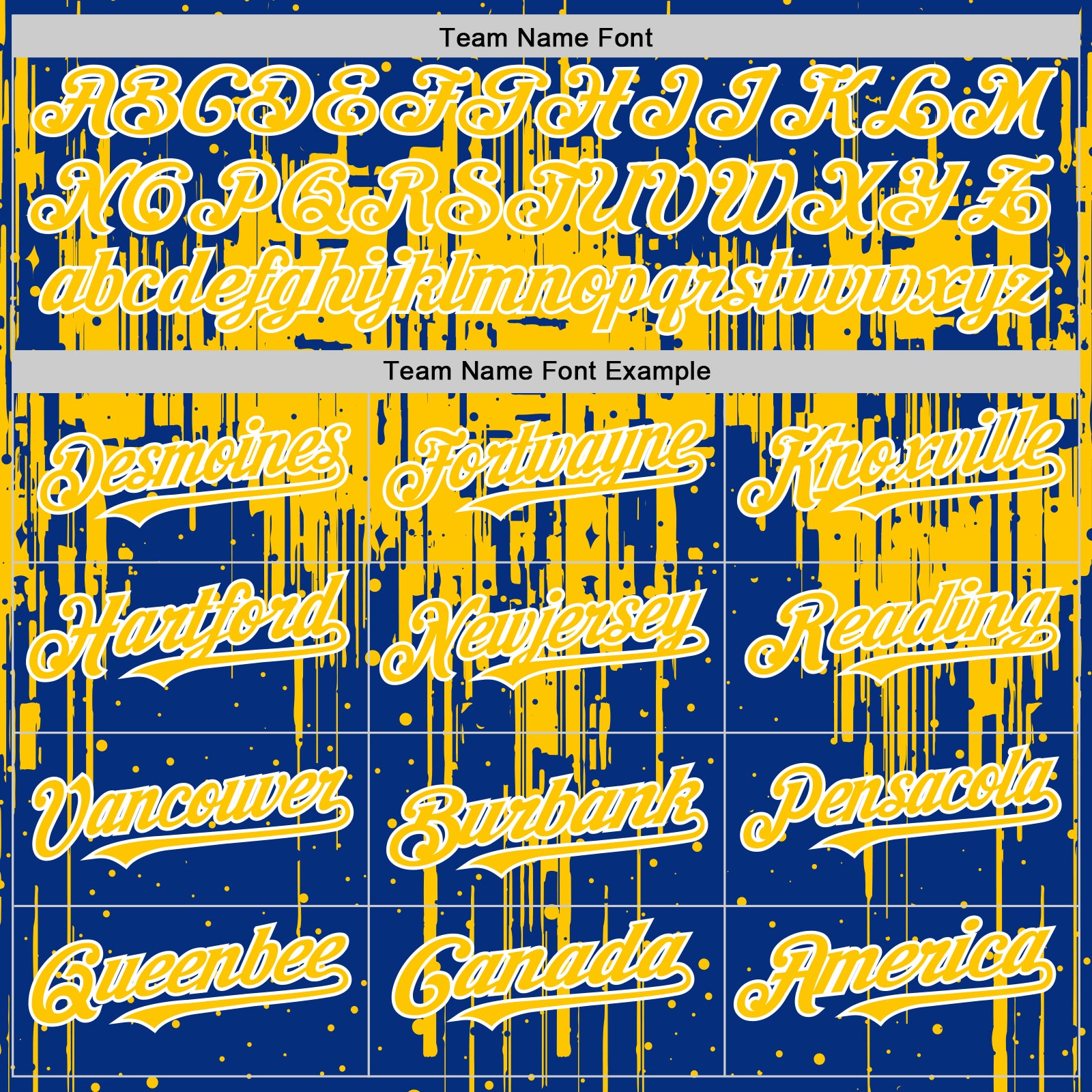 Custom Royal Yellow-White Dripping Splatter Bomber Full-Snap Varsity Letterman Hoodie Jacket