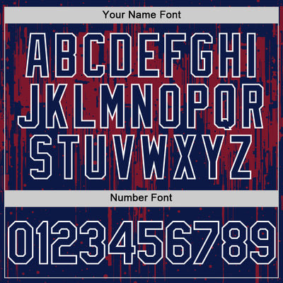 Custom Navy Crimson-White Dripping Splatter Bomber Full-Snap Varsity Letterman Hoodie Jacket