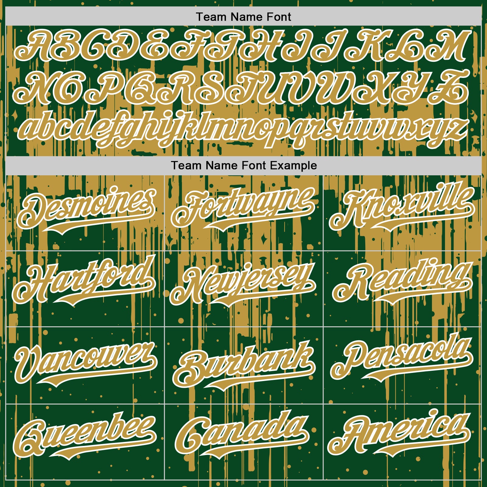 Custom Green Old Gold-White Dripping Splatter Bomber Full-Snap Varsity Letterman Hoodie Jacket