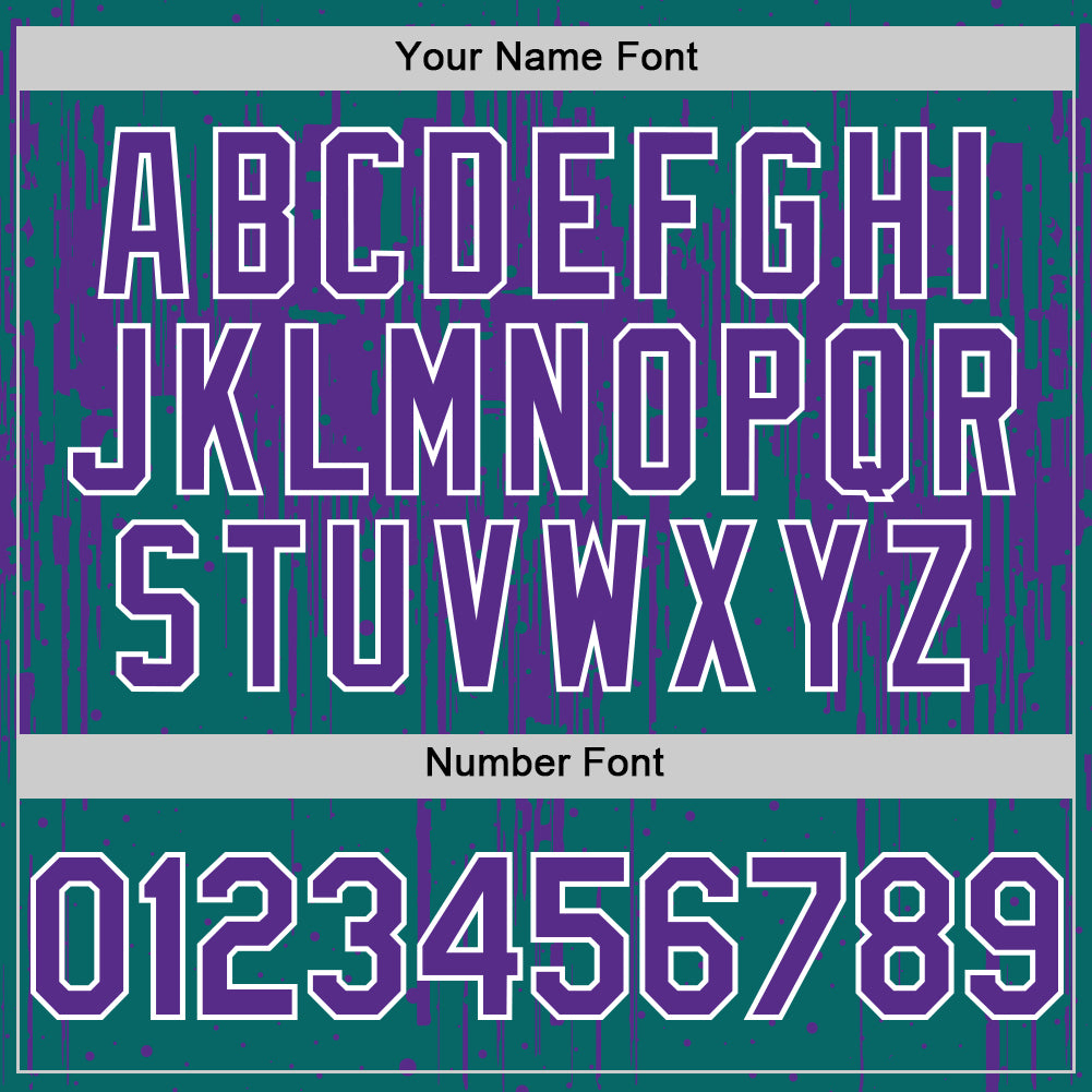 Custom Teal Purple-White Dripping Splatter Bomber Full-Snap Varsity Letterman Hoodie Jacket