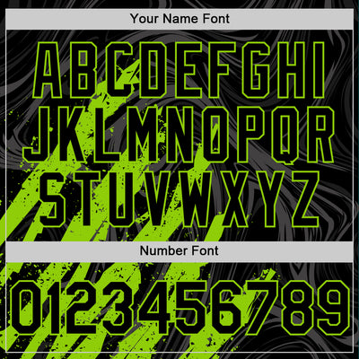 Custom Black Neon Green Splash Bomber Full-Snap Varsity Letterman Hoodie Jacket