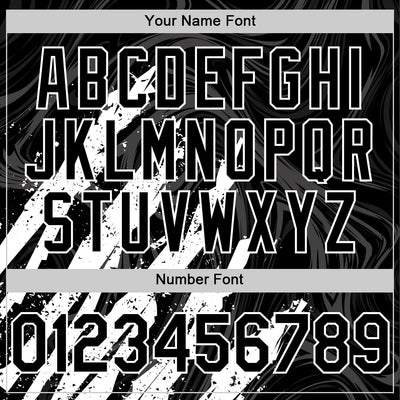 Custom Black White Splash Bomber Full-Snap Varsity Letterman Hoodie Jacket