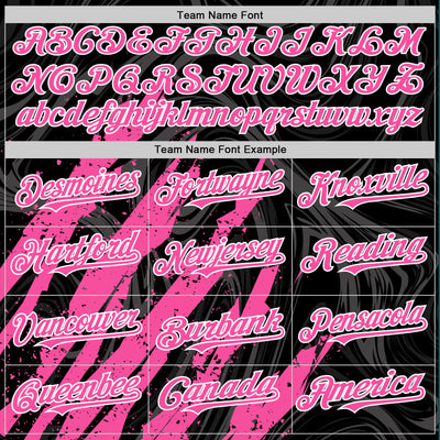 Custom Black Pink-White Splash Bomber Full-Snap Varsity Letterman Hoodie Jacket