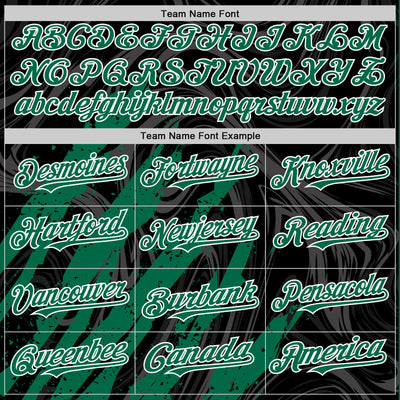 Custom Black Kelly Green-White Splash Bomber Full-Snap Varsity Letterman Hoodie Jacket