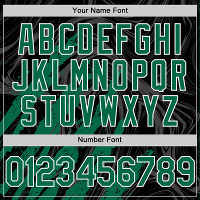 Custom Black Kelly Green-White Splash Bomber Full-Snap Varsity Letterman Hoodie Jacket