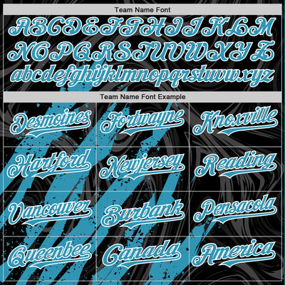 Custom Black Panther Blue-White Splash Bomber Full-Snap Varsity Letterman Hoodie Jacket