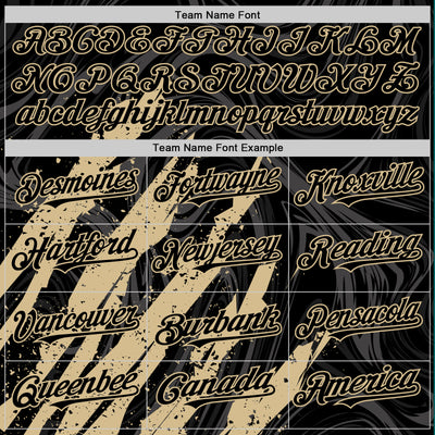 Custom Black Vegas Gold-White Splash Bomber Full-Snap Varsity Letterman Hoodie Jacket