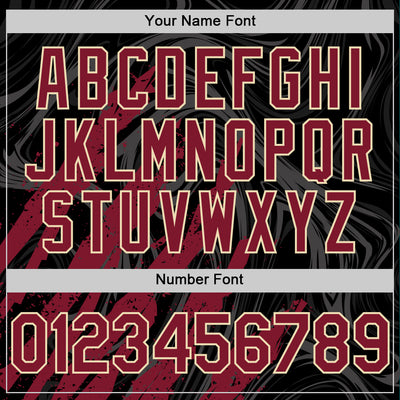 Custom Black Crimson-Cream Splash Bomber Full-Snap Varsity Letterman Hoodie Jacket